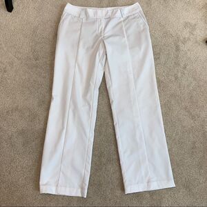 Adidas ClimaLite White pants capris blue stripe golf Sz 12 NWOT
